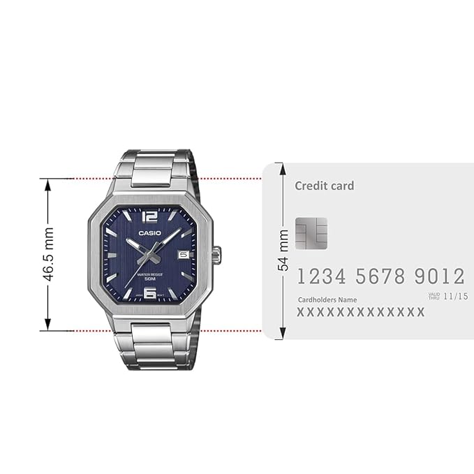 Casio MTP-B195D-2AV Men’s Stainless Steel Watch, Blue Dial & Date