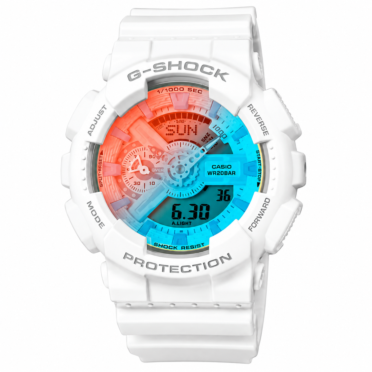 Casio G-SHOCK GA-110TL-7A Beach Time Lapse Analog-Digital Watch, 200M, White