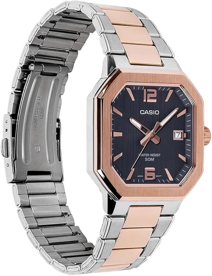 Casio MTP-B195RG-2AV Men’s Rose Gold Stainless Steel Watch, Blue Dial & Date