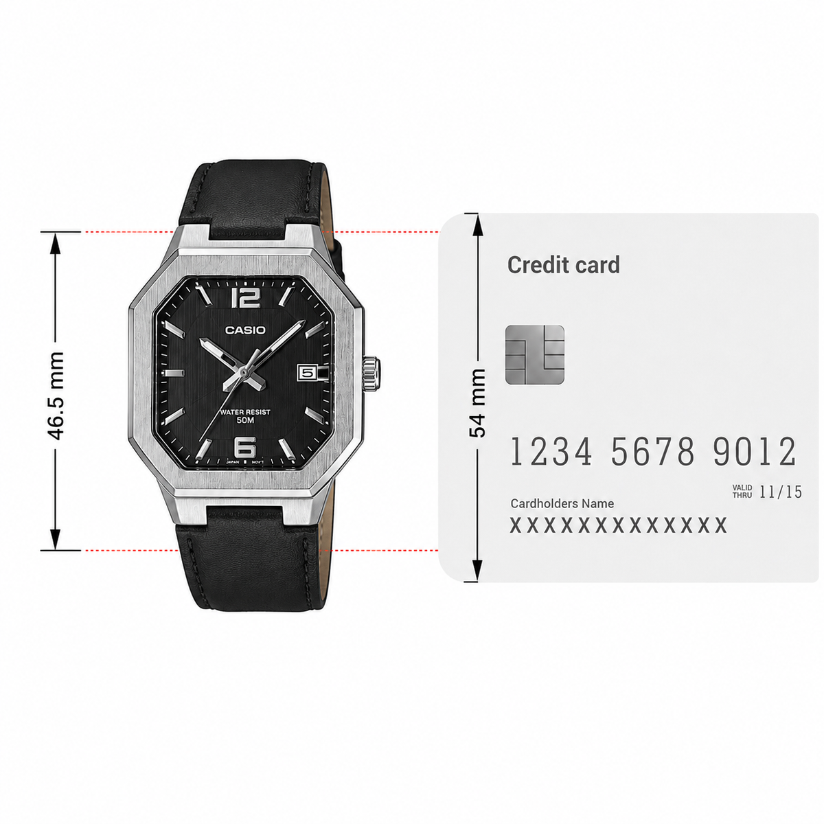 Casio Enticer MTP-B195L-1AV Men’s Analog Watch, Black Dial, Leather Strap