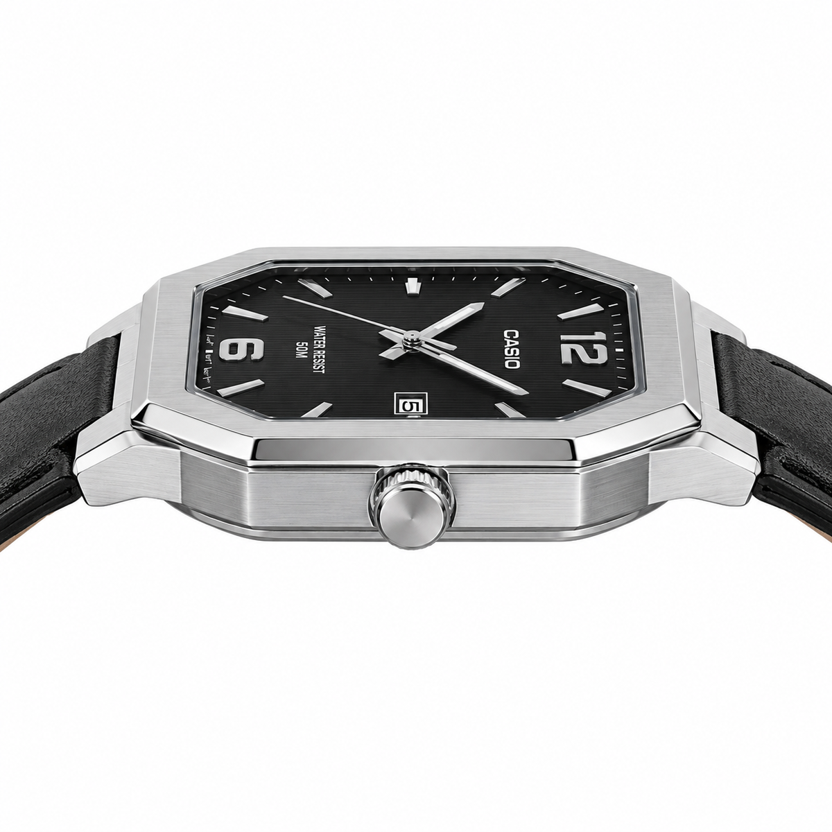 Casio Enticer MTP-B195L-1AV Men’s Analog Watch, Black Dial, Leather Strap
