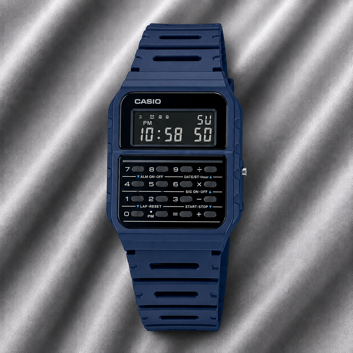 Casio CA-53WF-2B Unisex Calculator Digital Watch, 8-Digit Calculator, Blue