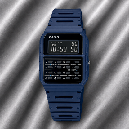 Casio CA-53WF-2B Unisex Calculator Digital Watch, 8-Digit Calculator, Blue