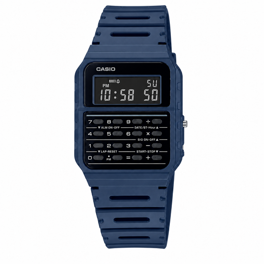 Casio CA-53WF-2B Unisex Calculator Digital Watch, 8-Digit Calculator, Blue