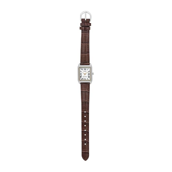 Casio Enticer LTP-V007L-7B2 Women’s Analog Watch, White Dial, Leather Strap