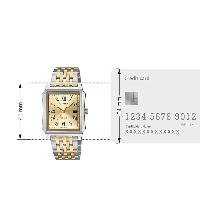 Casio MTP-B190SG-9BV Men’s Analog Watch, Gold Dial, Two-Tone Stainless Steel