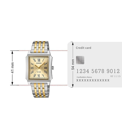 Casio MTP-B190SG-9BV Men’s Analog Watch, Gold Dial, Two-Tone Stainless Steel