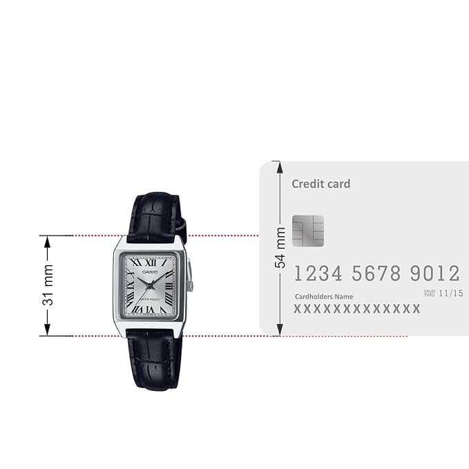 Casio Enticer LTP-V007L-7B1 Women’s Analog Watch, Silver Dial, Leather Strap