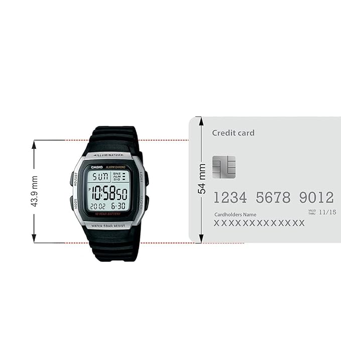 Casio W-96H-1AV Men’s Digital Watch, 10-Year Battery, Dual Time, Black