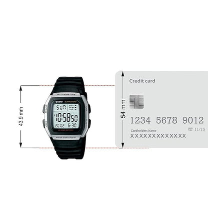 Casio W-96H-1AV Men’s Digital Watch, 10-Year Battery, Dual Time, Black