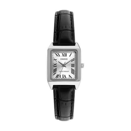 Casio Enticer LTP-V007L-7B1 Women’s Analog Watch, Silver Dial, Leather Strap
