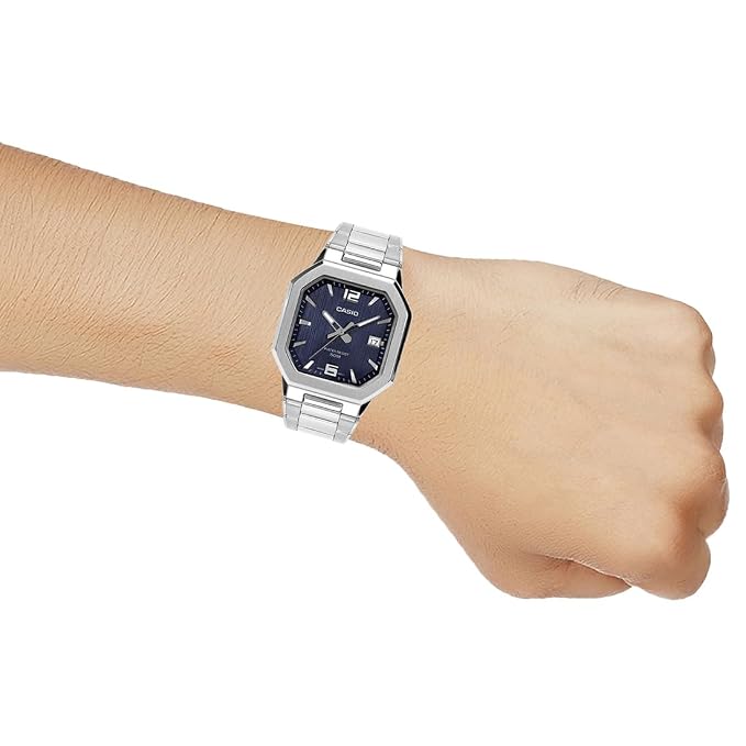 Casio MTP-B195D-2AV Men’s Stainless Steel Watch, Blue Dial & Date