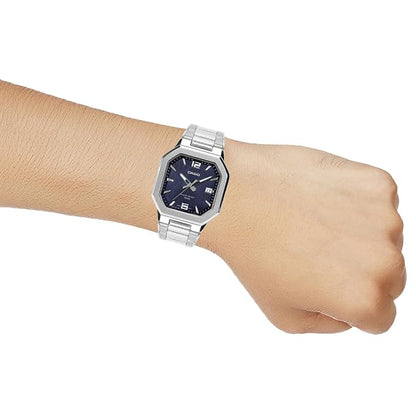 Casio MTP-B195D-2AV Men’s Stainless Steel Watch, Blue Dial & Date