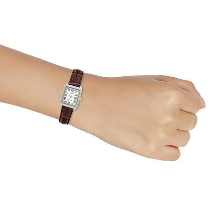 Casio Enticer LTP-V007L-7B2 Women’s Analog Watch, White Dial, Leather Strap