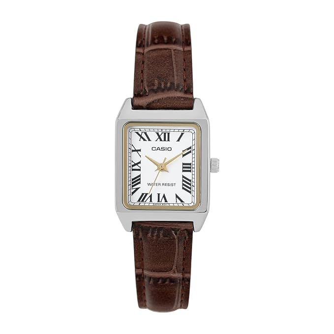 Casio Enticer LTP-V007L-7B2 Women’s Analog Watch, White Dial, Leather Strap