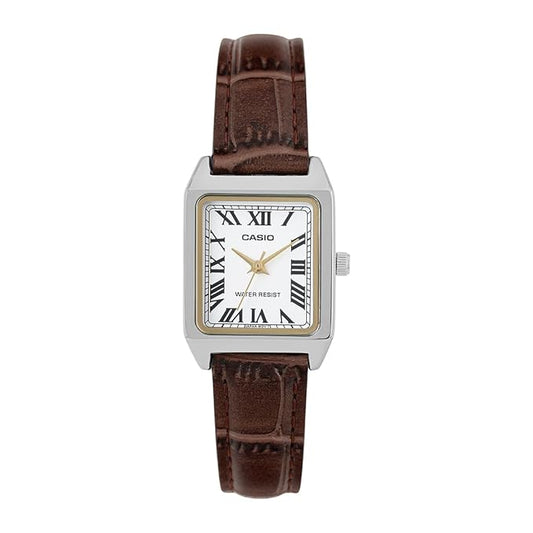 Casio Enticer LTP-V007L-7B2 Women’s Analog Watch, White Dial, Leather Strap
