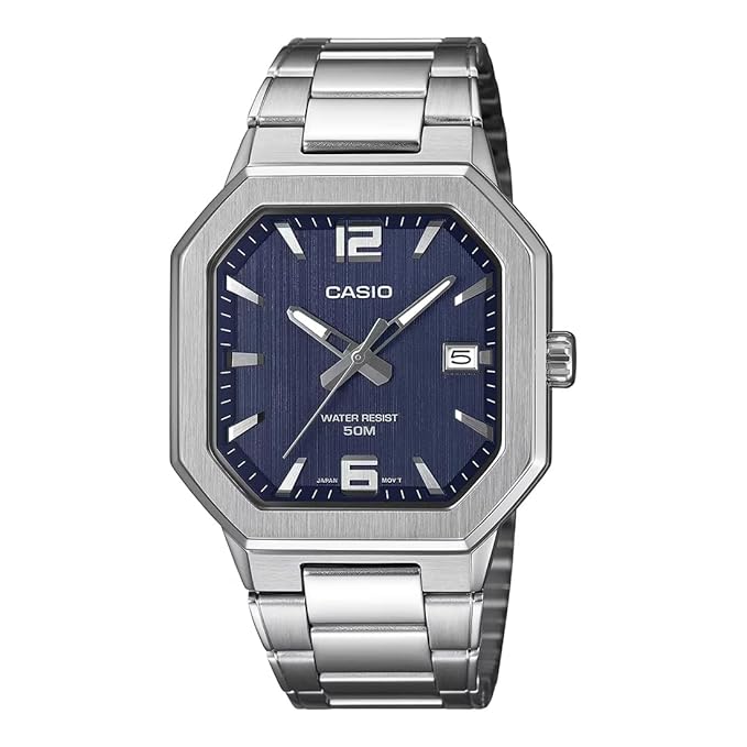 Casio MTP-B195D-2AV Men’s Stainless Steel Watch, Blue Dial & Date
