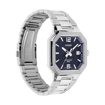 Casio MTP-B195D-2AV Men’s Stainless Steel Watch, Blue Dial & Date