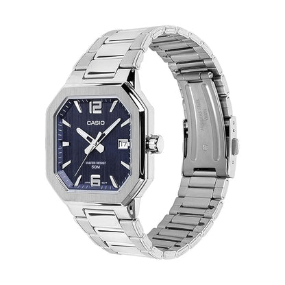 Casio MTP-B195D-2AV Men’s Stainless Steel Watch, Blue Dial & Date