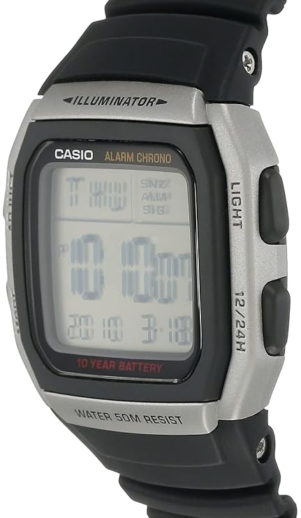 Casio W-96H-1AV Men’s Digital Watch, 10-Year Battery, Dual Time, Black