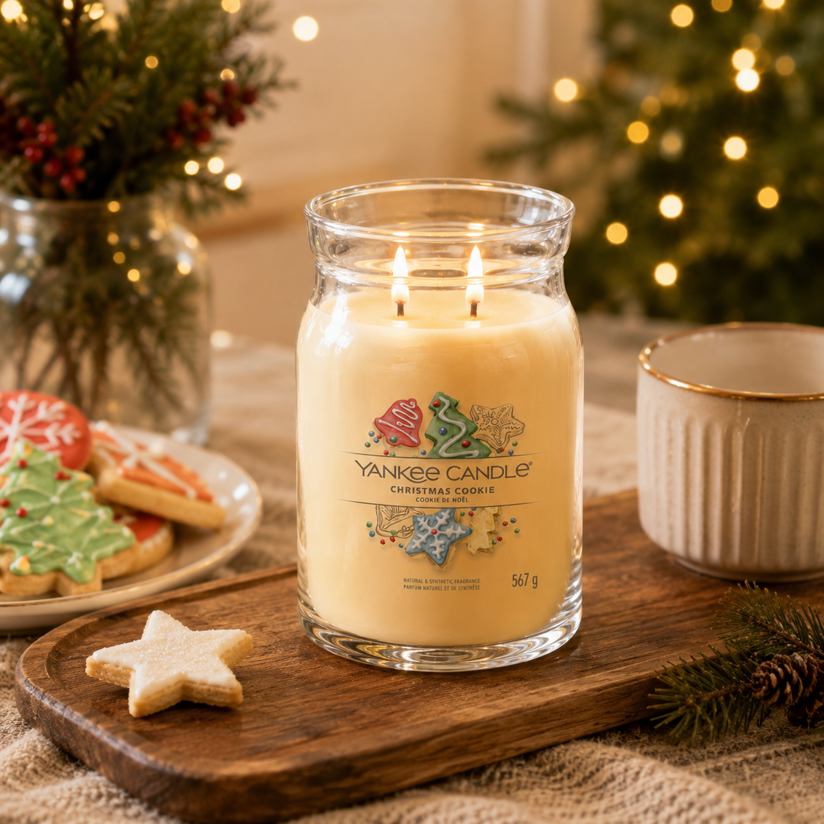 Yankee Candle Christmas Cookie Large Glass Jar 2 Wick Candle 567g