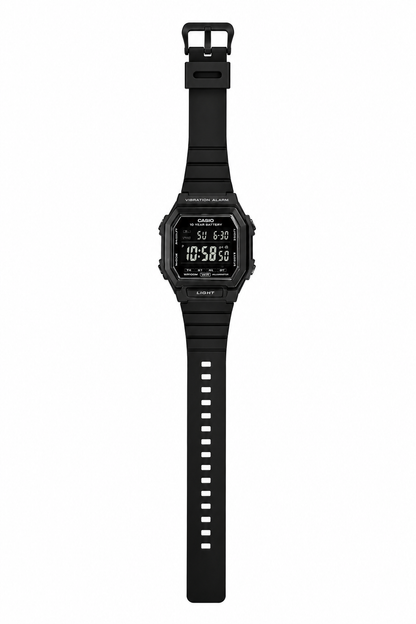 Casio W-738H-1BV Digital Watch, Vibration Alarm, Dual Time, Black
