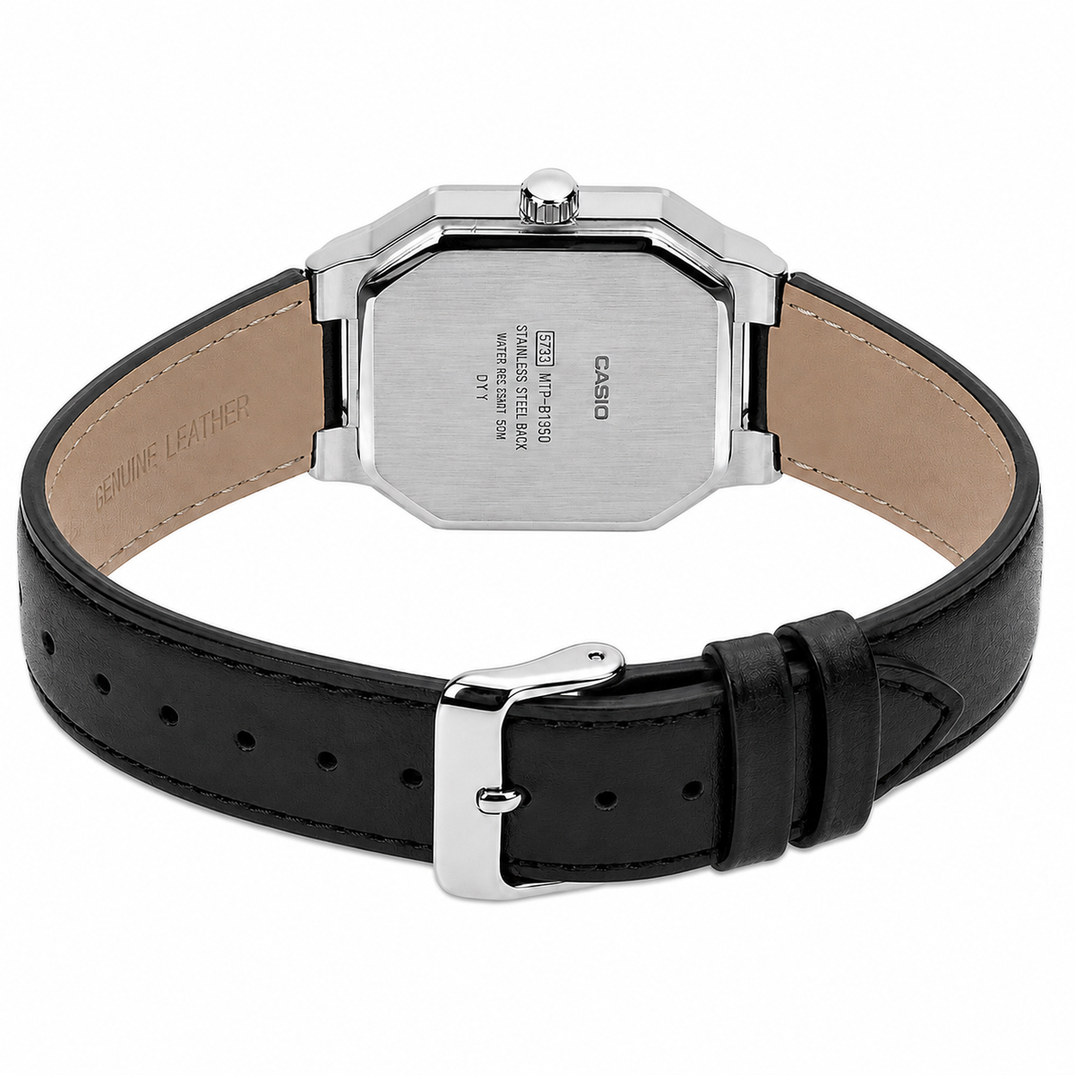 Casio MTP-B195L-3AV Men’s Analog Watch, Green Dial, Leather Strap