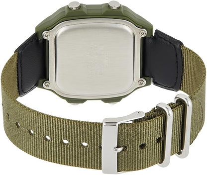 Casio AE-1200WHB-3BV Youth Series Men’s Digital Watch, World Time, Cloth Band, Green