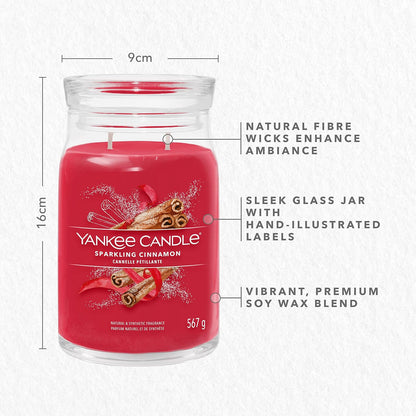 Yankee Candle Sparkling Cinnamon Large Glass Jar 2 Wick Candle 567g