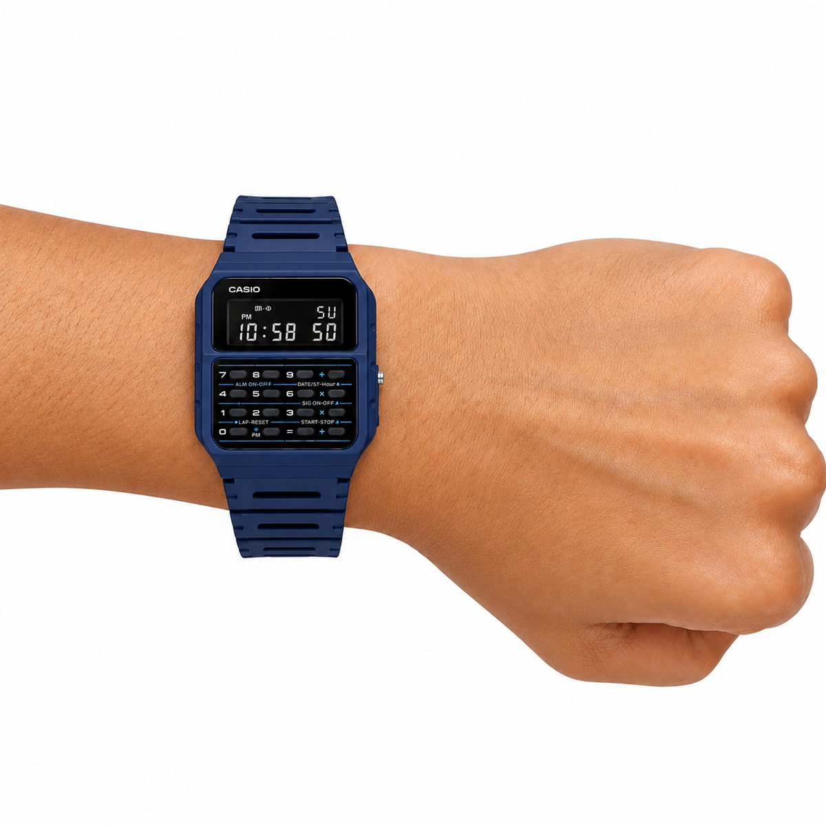 Casio CA-53WF-2B Unisex Calculator Digital Watch, 8-Digit Calculator, Blue