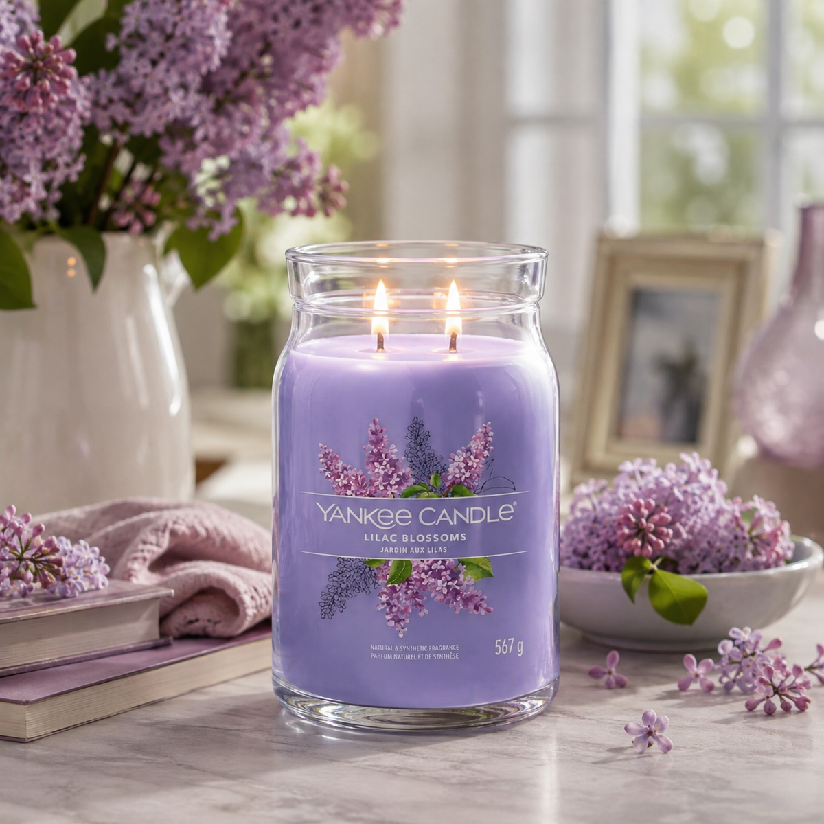 Yankee Candle Lilac Blossoms Large Glass Jar 2 Wick Candle 567g