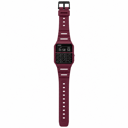 Casio CA-53WF-4B Unisex Calculator Digital Watch, 8-Digit Calculator, Retro Red