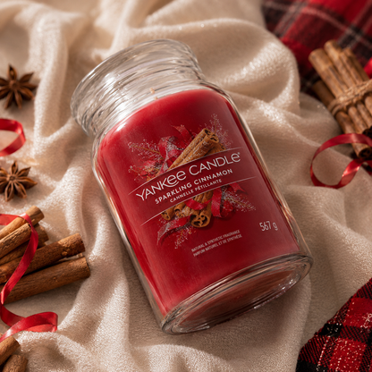 Yankee Candle Sparkling Cinnamon Large Glass Jar 2 Wick Candle 567g