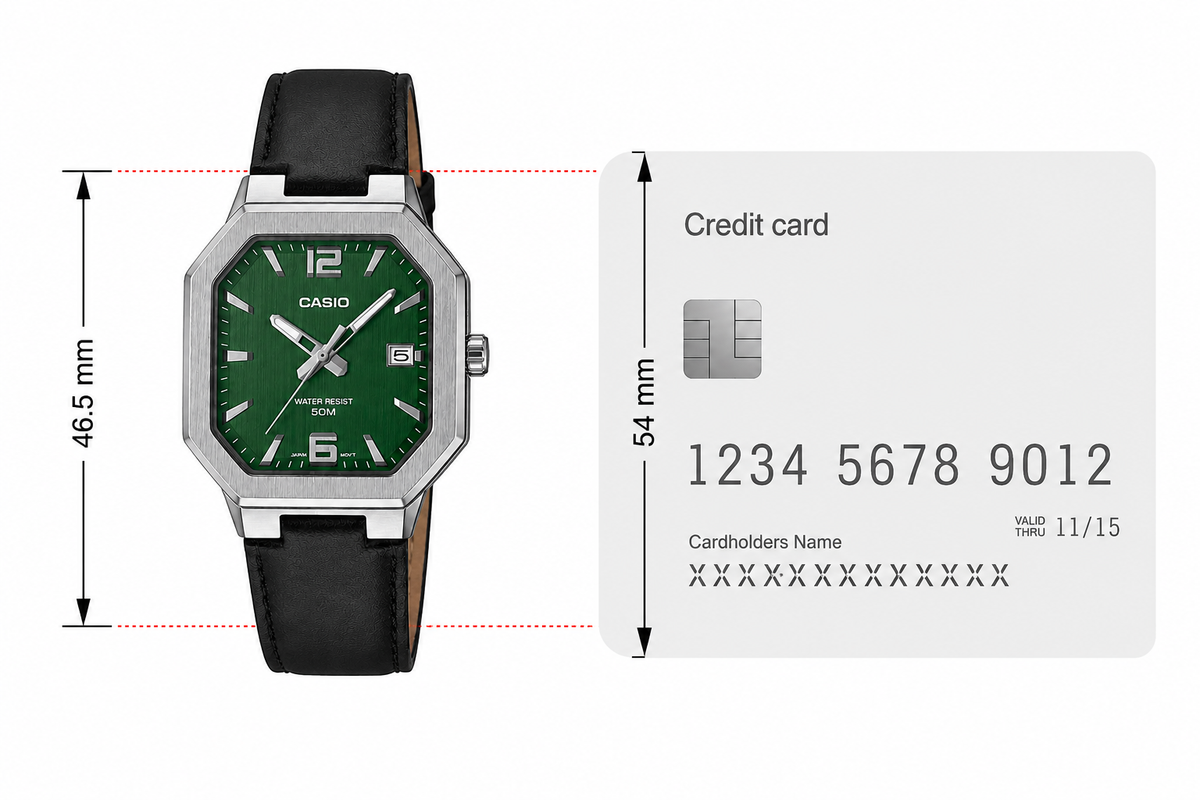 Casio MTP-B195L-3AV Men’s Analog Watch, Green Dial, Leather Strap