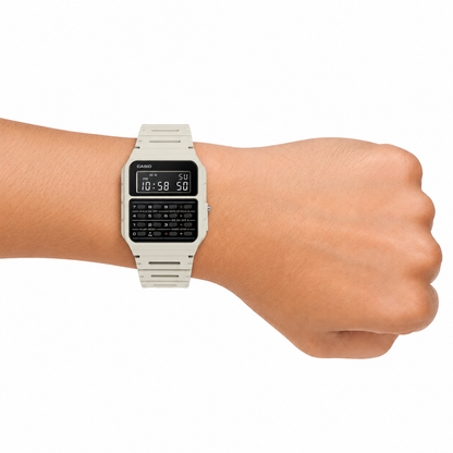Casio CA-53WF-8B Unisex Calculator Digital Watch, 8-Digit Calculator, White