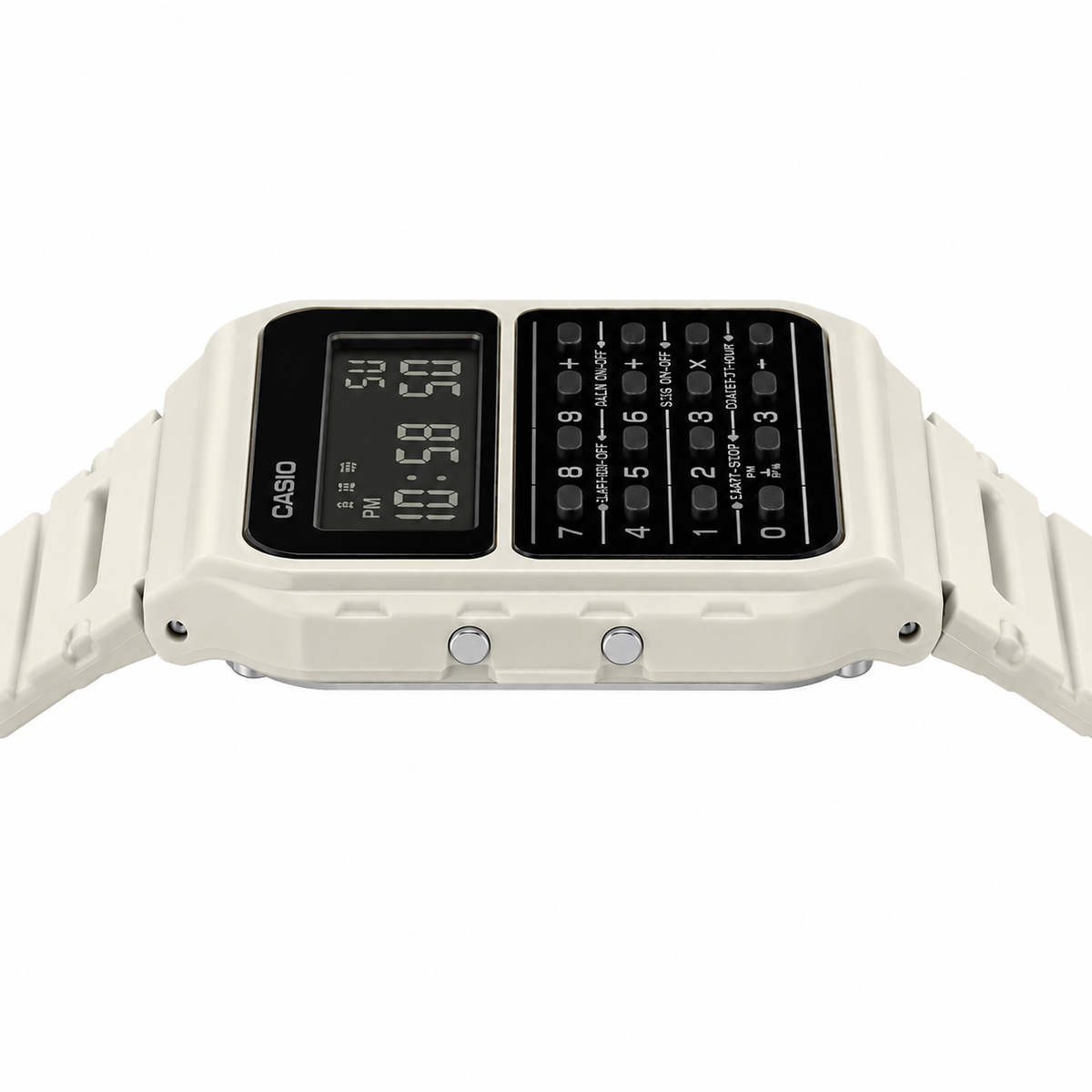 Casio CA-53WF-8B Unisex Calculator Digital Watch, 8-Digit Calculator, White