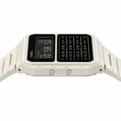 Casio CA-53WF-8B Unisex Calculator Digital Watch, 8-Digit Calculator, White