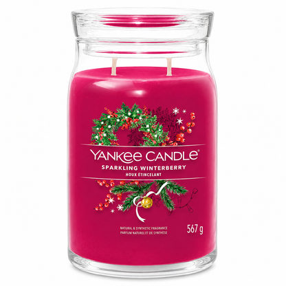 Yankee Candle Sparkling Winterberry Large Glass Jar 2 Wick Candle 567g