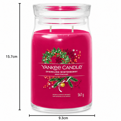 Yankee Candle Sparkling Winterberry Large Glass Jar 2 Wick Candle 567g