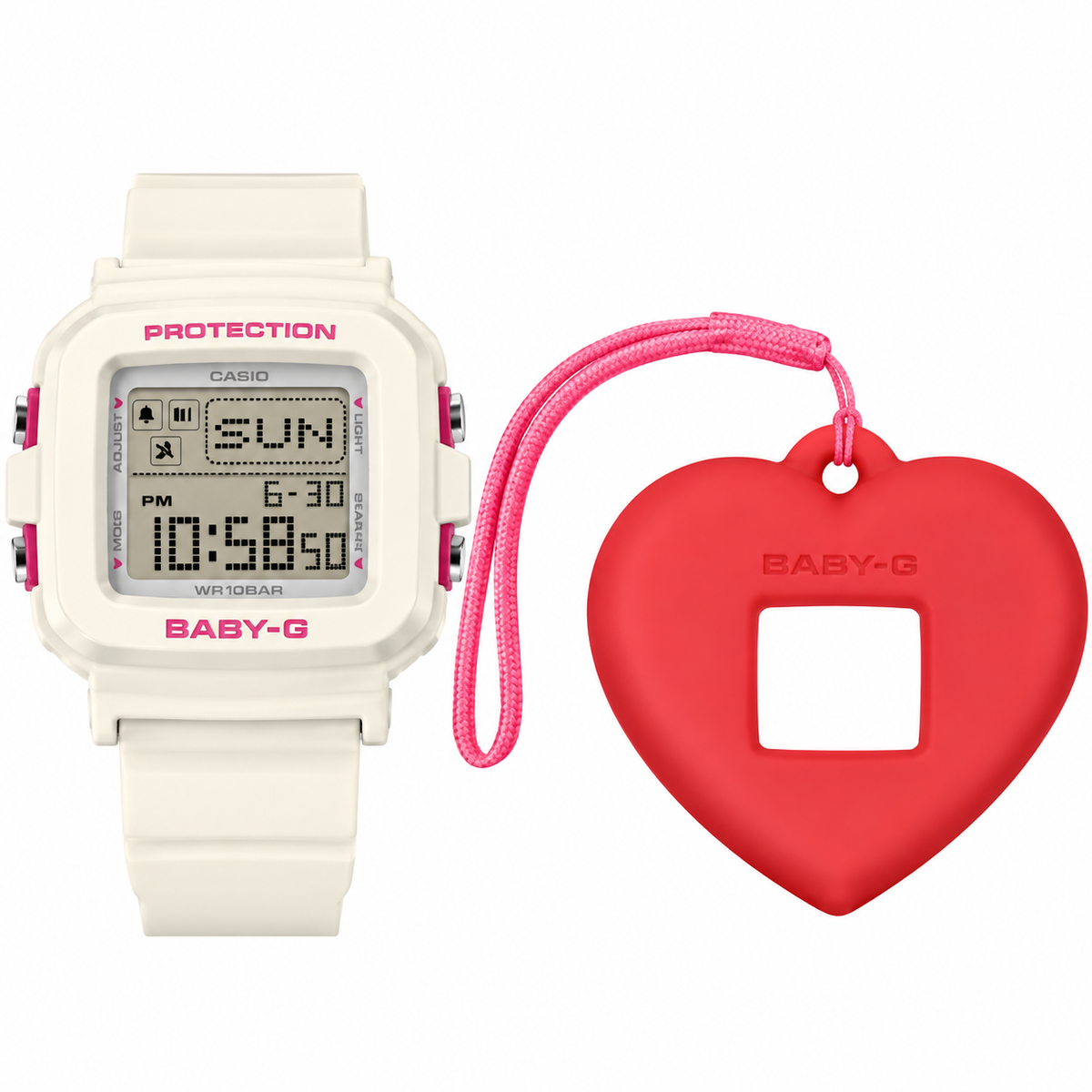 Casio BABY-G BGD-10KH-7 Digital Watch & Heart Holder, 100M