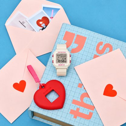 Casio BABY-G BGD-10KH-7 Digital Watch & Heart Holder, 100M
