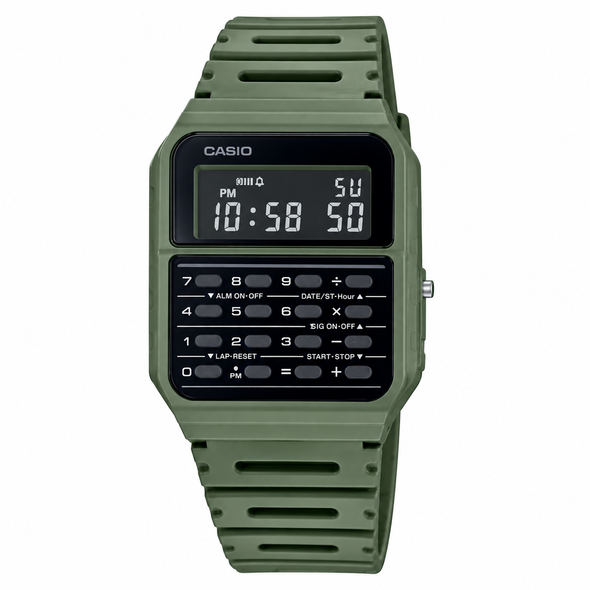 Casio CA-53WF-3B Digital Unisex Watch, Calculator, Green