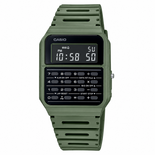 Casio CA-53WF-3B Digital Unisex Watch, Calculator, Green
