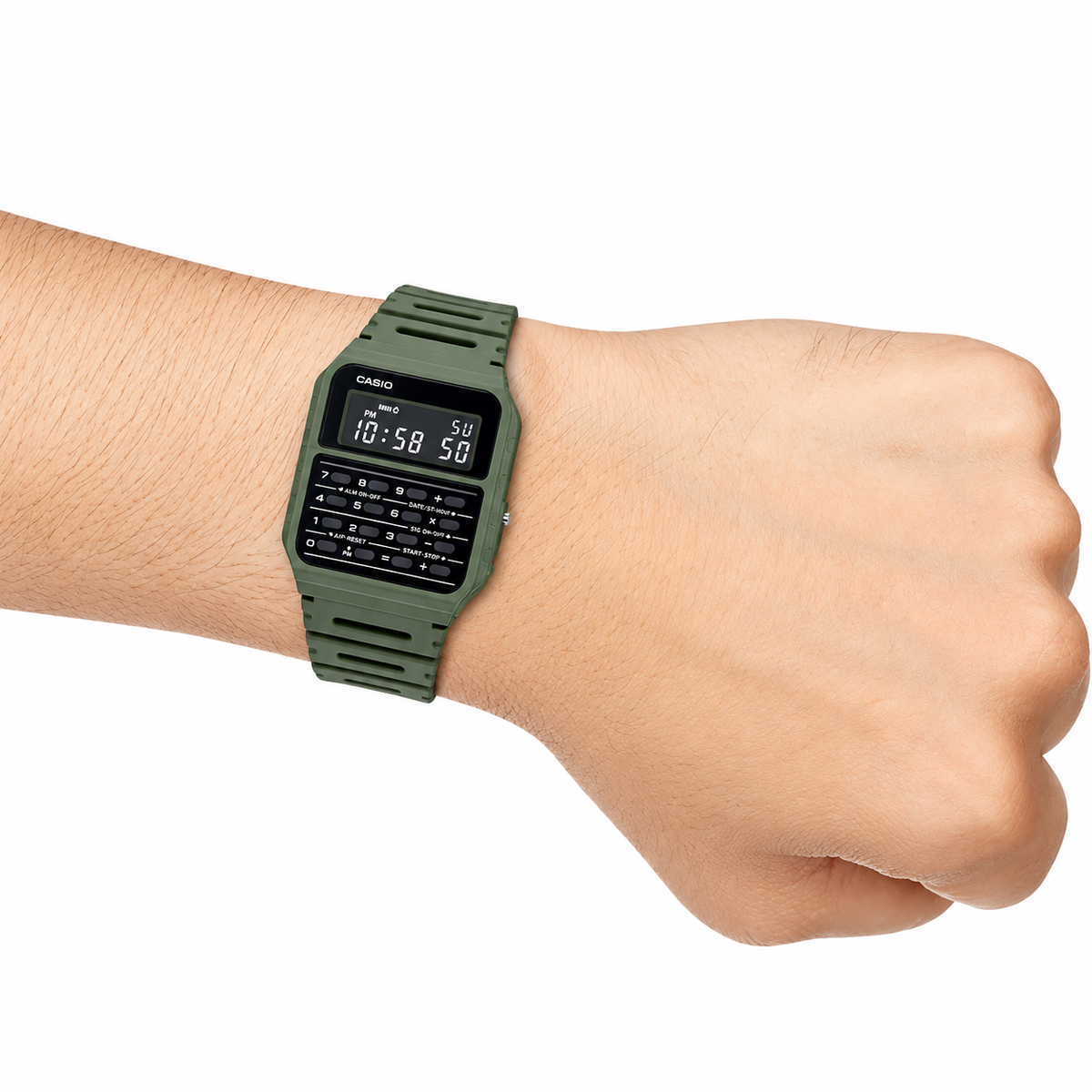 Casio CA-53WF-3B Digital Unisex Watch, Calculator, Green