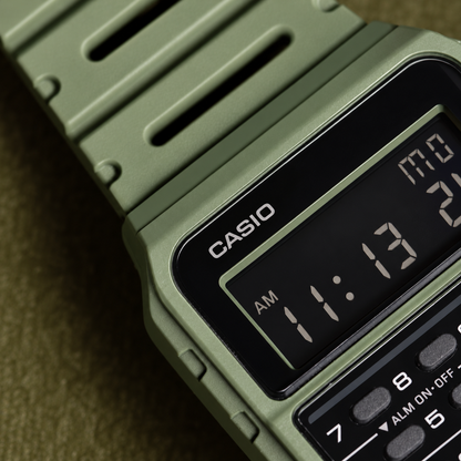Casio CA-53WF-3B Digital Unisex Watch, Calculator, Green
