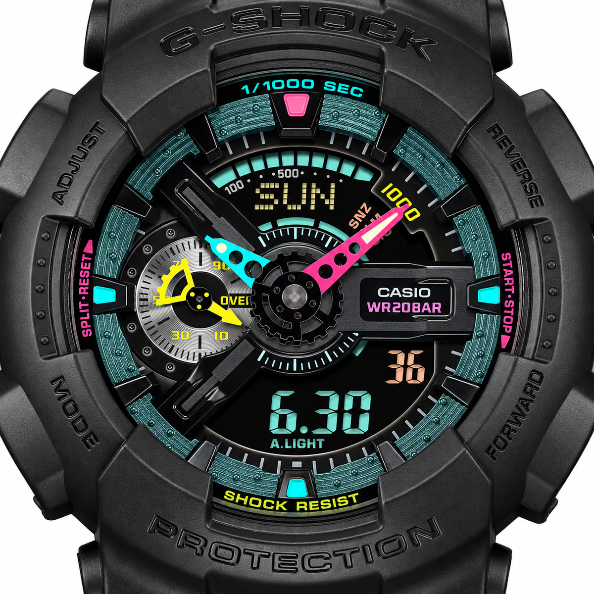 Casio G-SHOCK GA-110MF-1ADR Men’s Analog-Digital Watch, Shock Resistant, Black