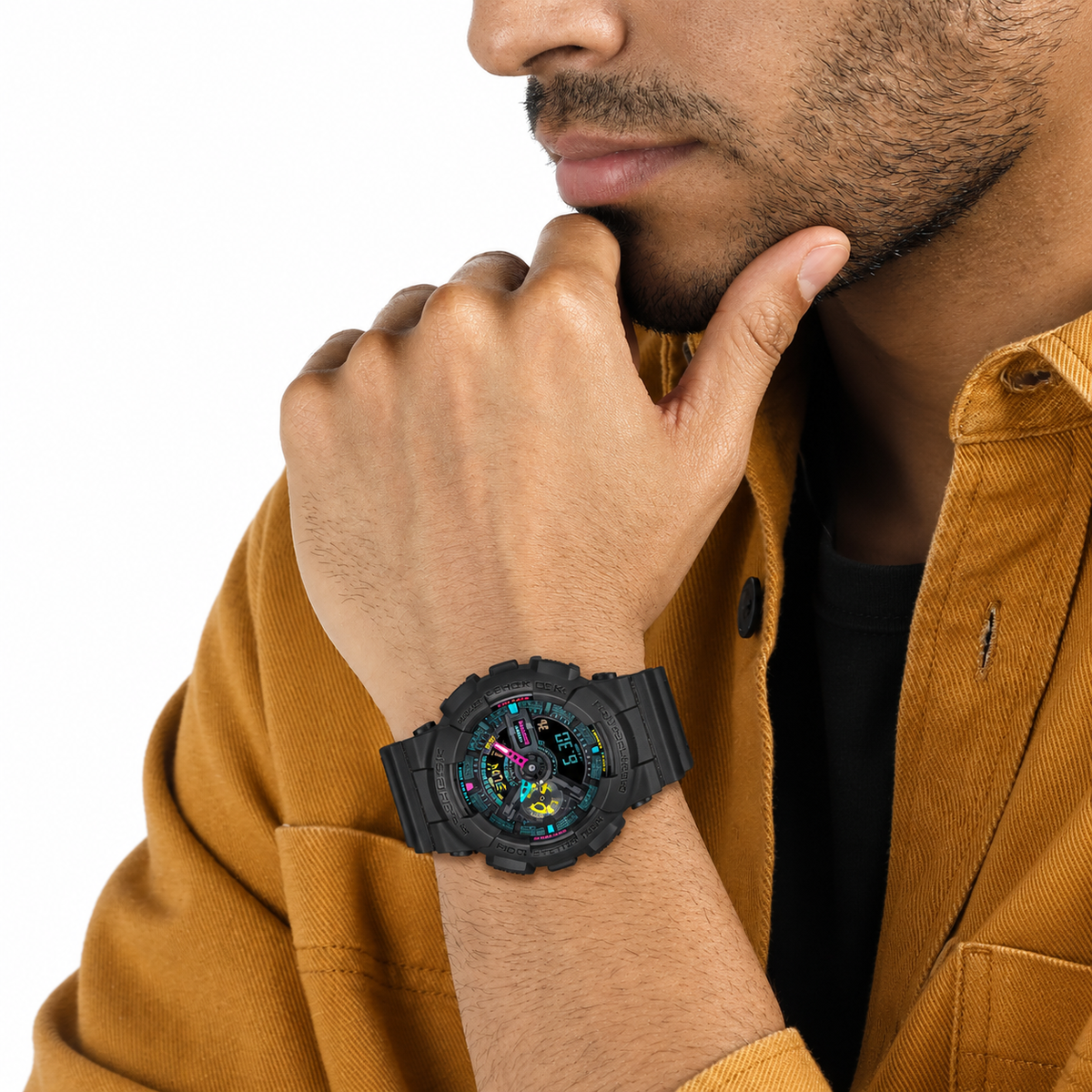 Casio G-SHOCK GA-110MF-1ADR Men’s Analog-Digital Watch, Shock Resistant, Black