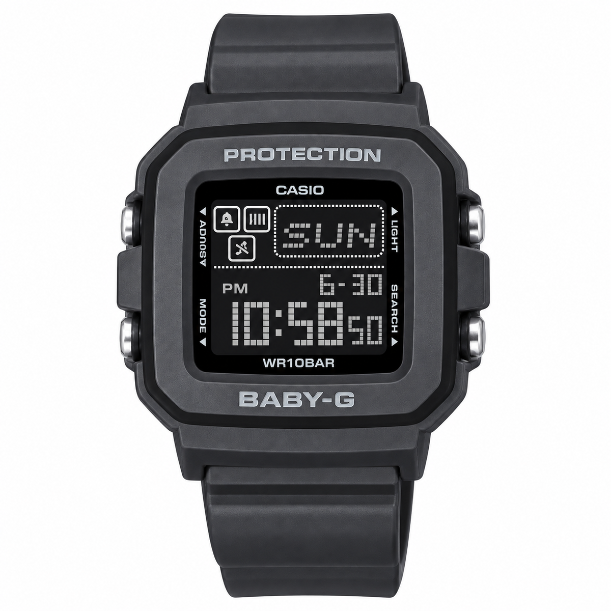 Casio BABY-G BGD-10-1 Digital Watch, 100M Water Resistant, Black