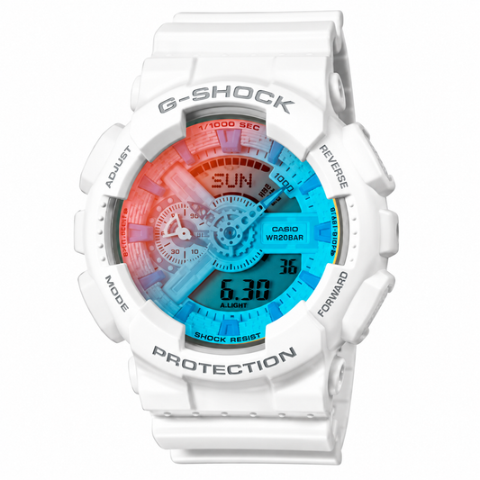 Casio G-SHOCK GA-110TL-7A Beach Time Lapse Analog-Digital Watch, 200M, White