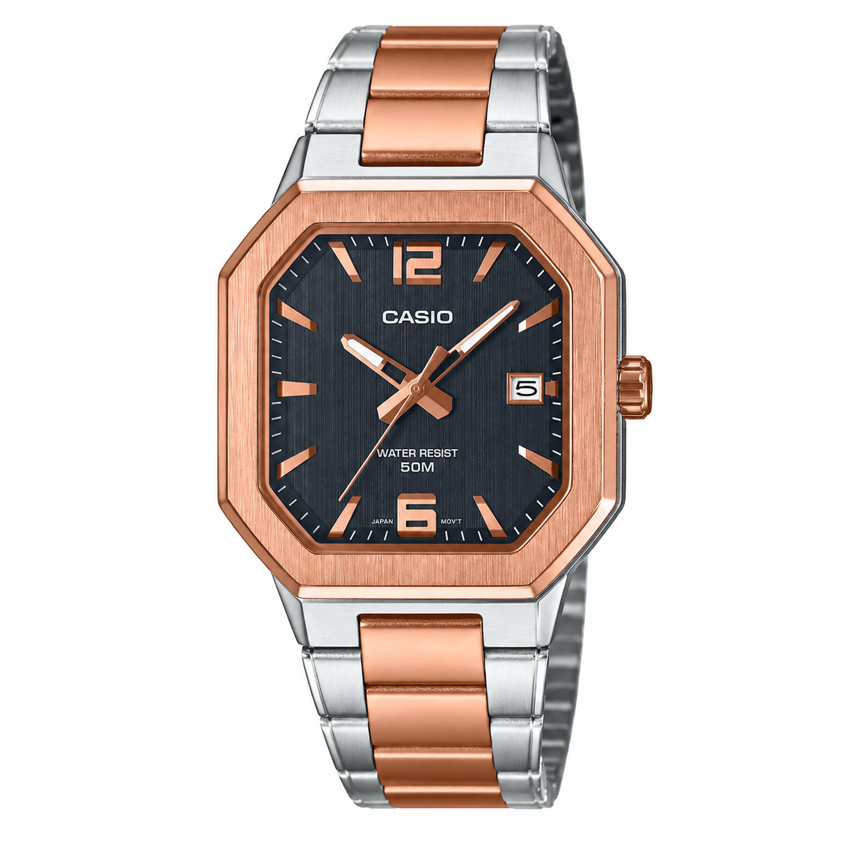 Casio MTP-B195RG-2AV Men’s Rose Gold Stainless Steel Watch, Blue Dial & Date